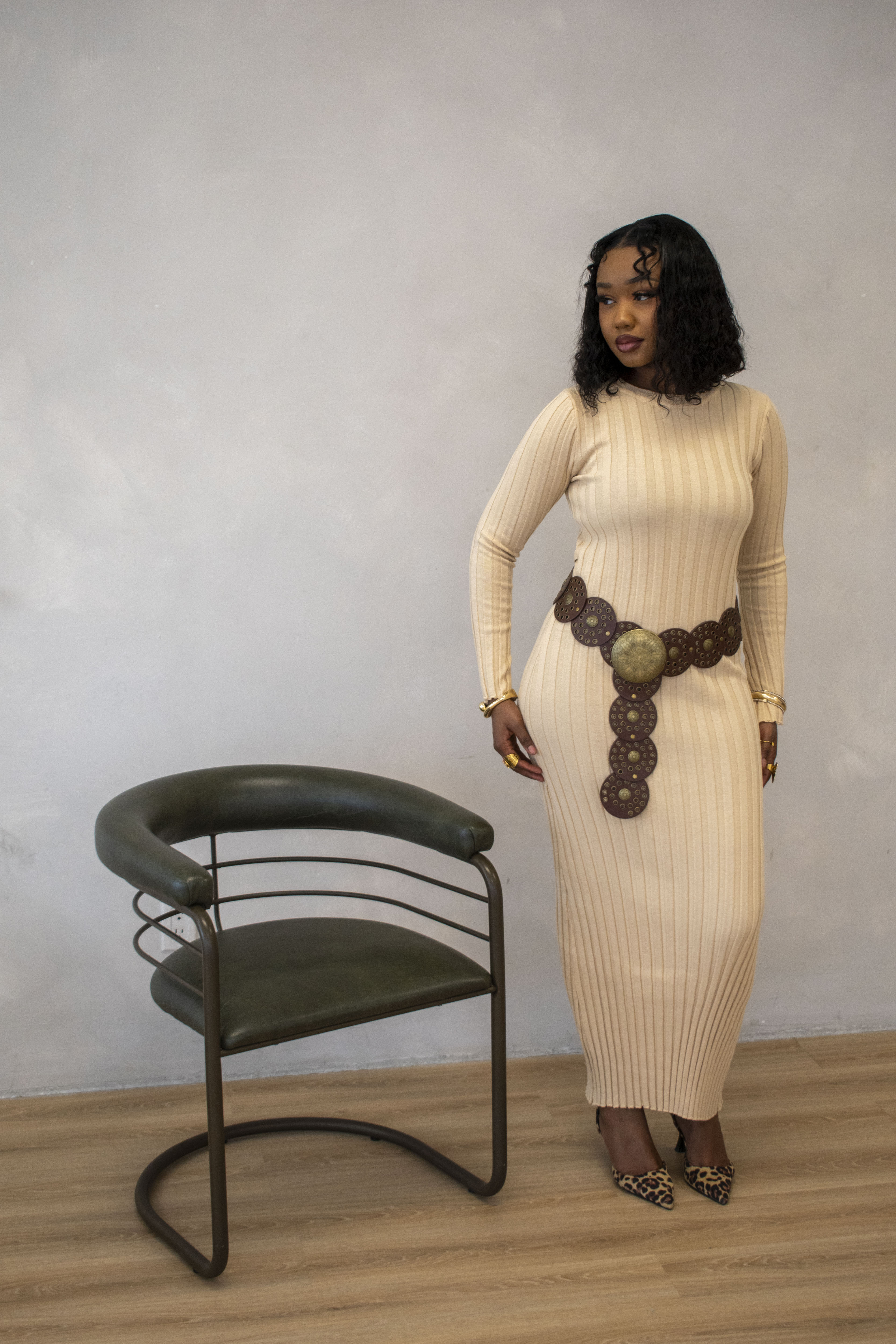 Maxi Sweater Dress- Beige