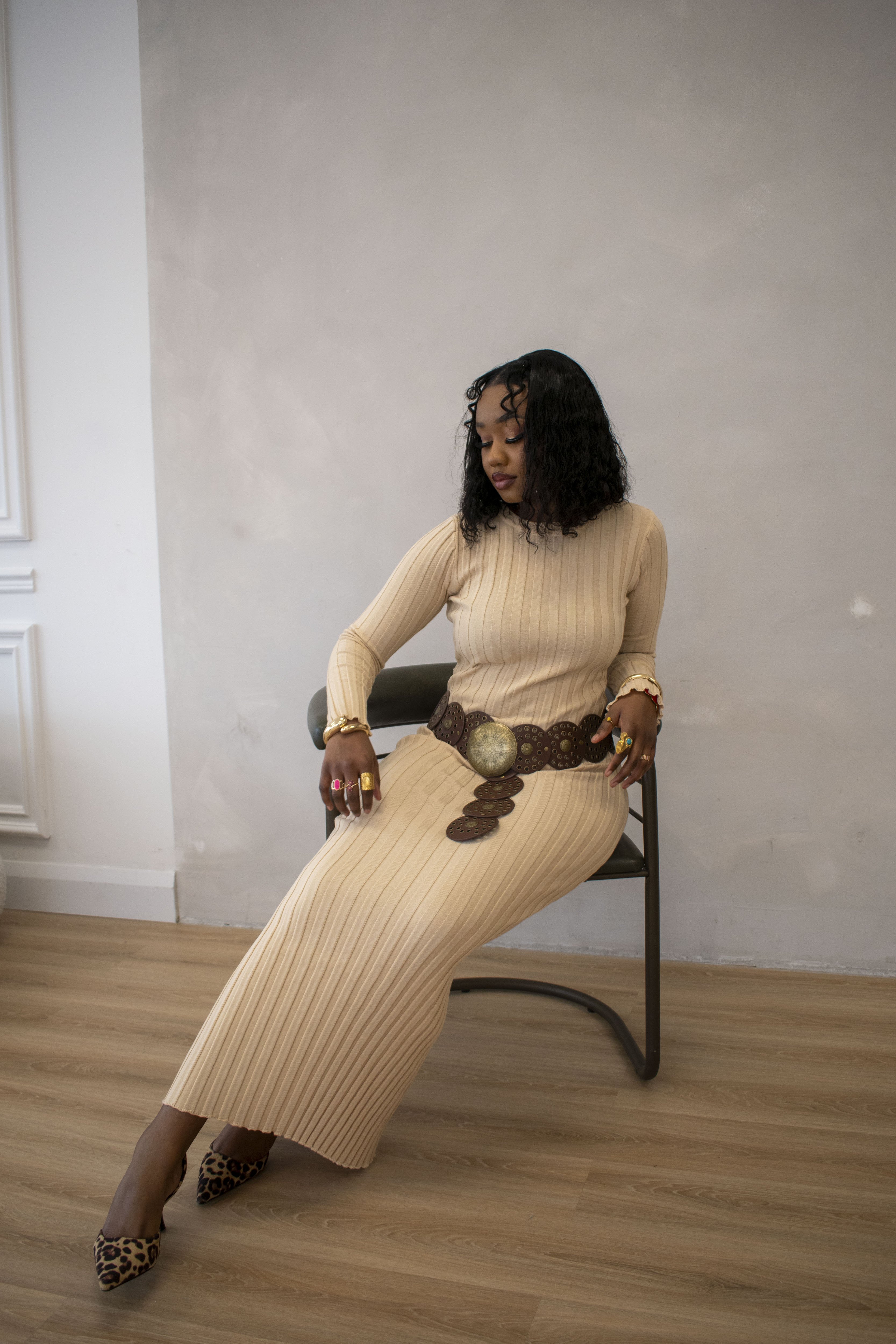 Maxi Sweater Dress- Beige